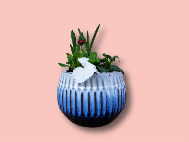 Small Blue Glazed Luna Ceramic
