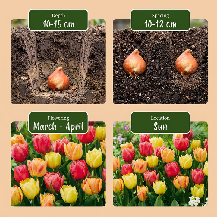 96x Tulipa Symbiosa Mix Bulbs - Mixed - Spring Flowering - Size 11/12