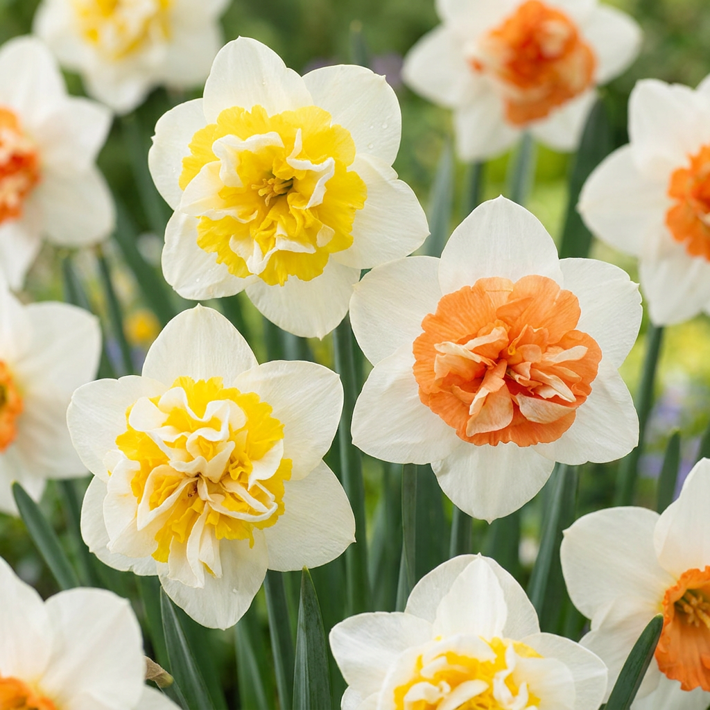 Narcissus 'Macaron Bloss' in flower, white petals around a soft yellow cup, 80-bulb pack for Irish gardens