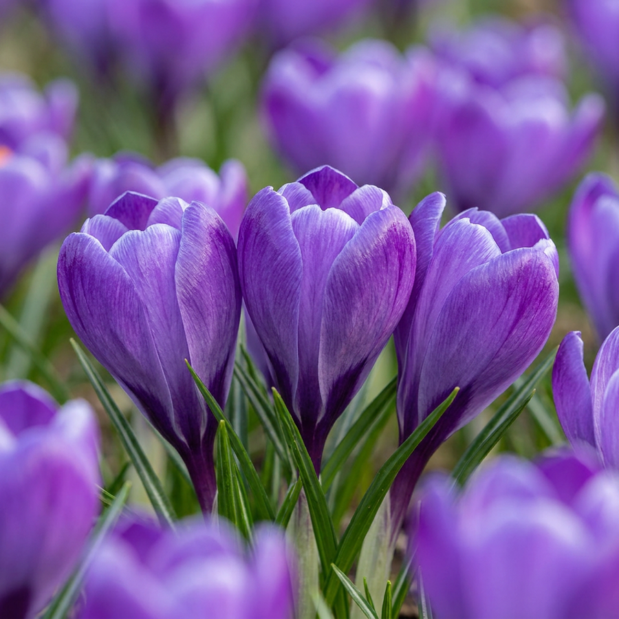 Crocus Blue in flower, deep blue-violet goblets with orange stamens, 240-bulb pack for Irish gardens