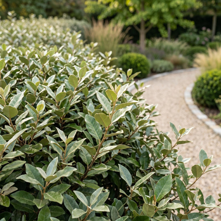 40 Elaeagnus ebbingei 'Compacta' hedging plants in 9cm pots, 25-35cm tall - view 5