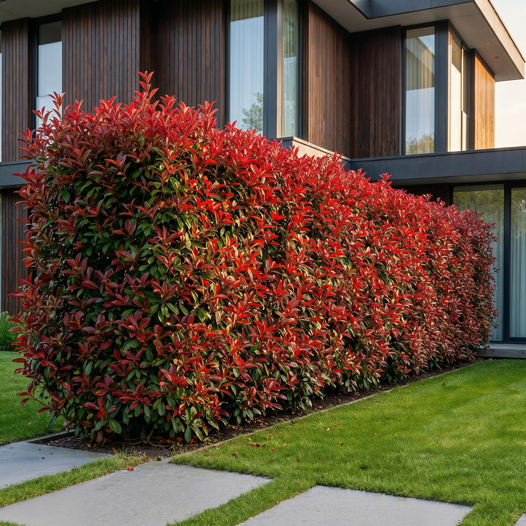 40x Photinia fraseri 'Carre Rouge' - Evergreen Red-Tipped Hedging - 9cm Pot - 25-35cm