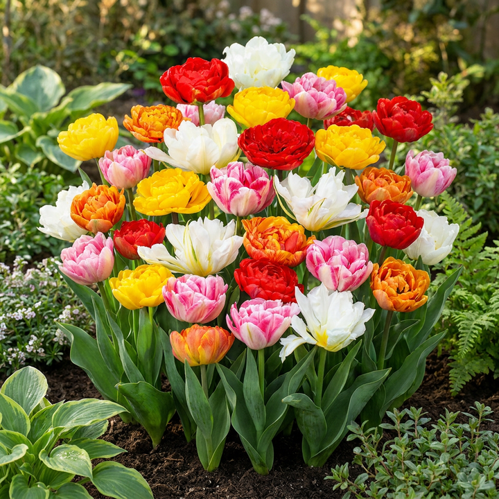 240x Double Tulip Bulbs - Mixed - Spring Flowering - Size 11/13