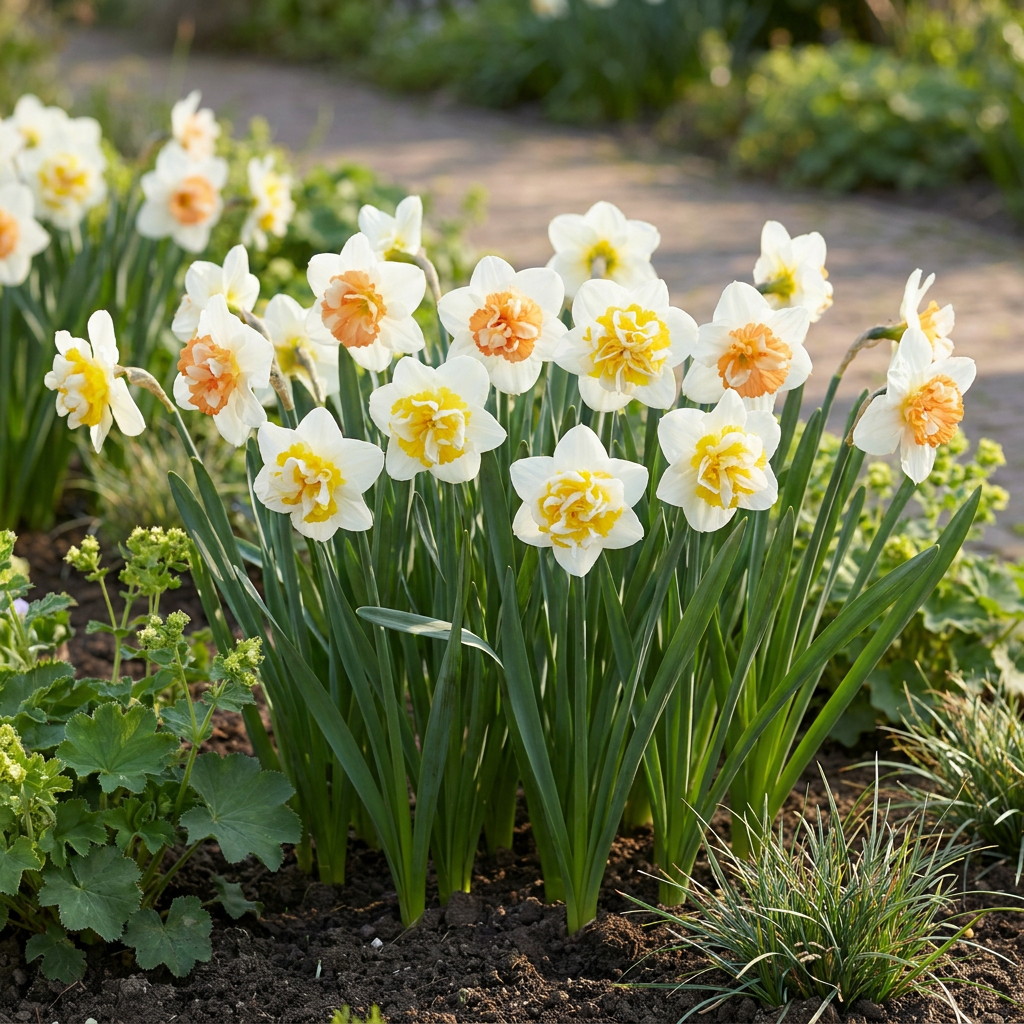 80x Narcissus 'Macaron Bloss' Daffodil Bulbs - White and Yellow - Spring Flowering - Size 12/14