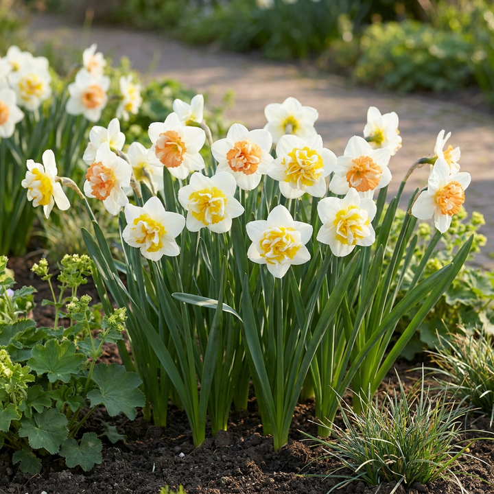 80x Narcissus 'Macaron Bloss' Daffodil Bulbs - White and Yellow - Spring Flowering - Size 12/14