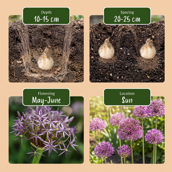 120x Allium christophii (Star of Persia) Bulbs - Purple - Summer Flowering - Size 10/12