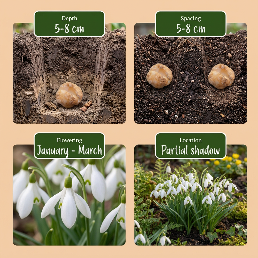 100x Galanthus elwesii (Giant Snowdrop) Bulbs - White - Spring Flowering - Size 5/6