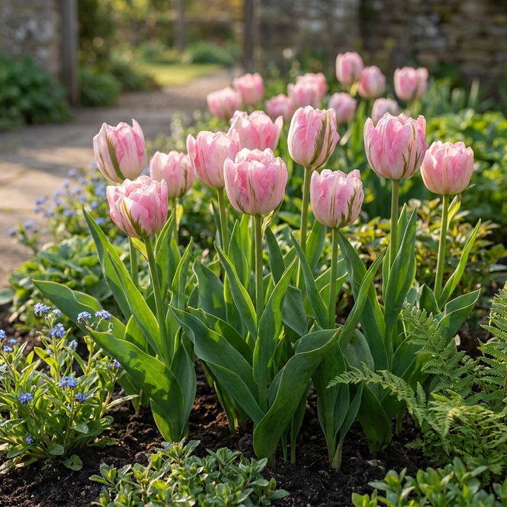 96x Double Tulip Bulbs - Pink - Spring Flowering - Size 11/12