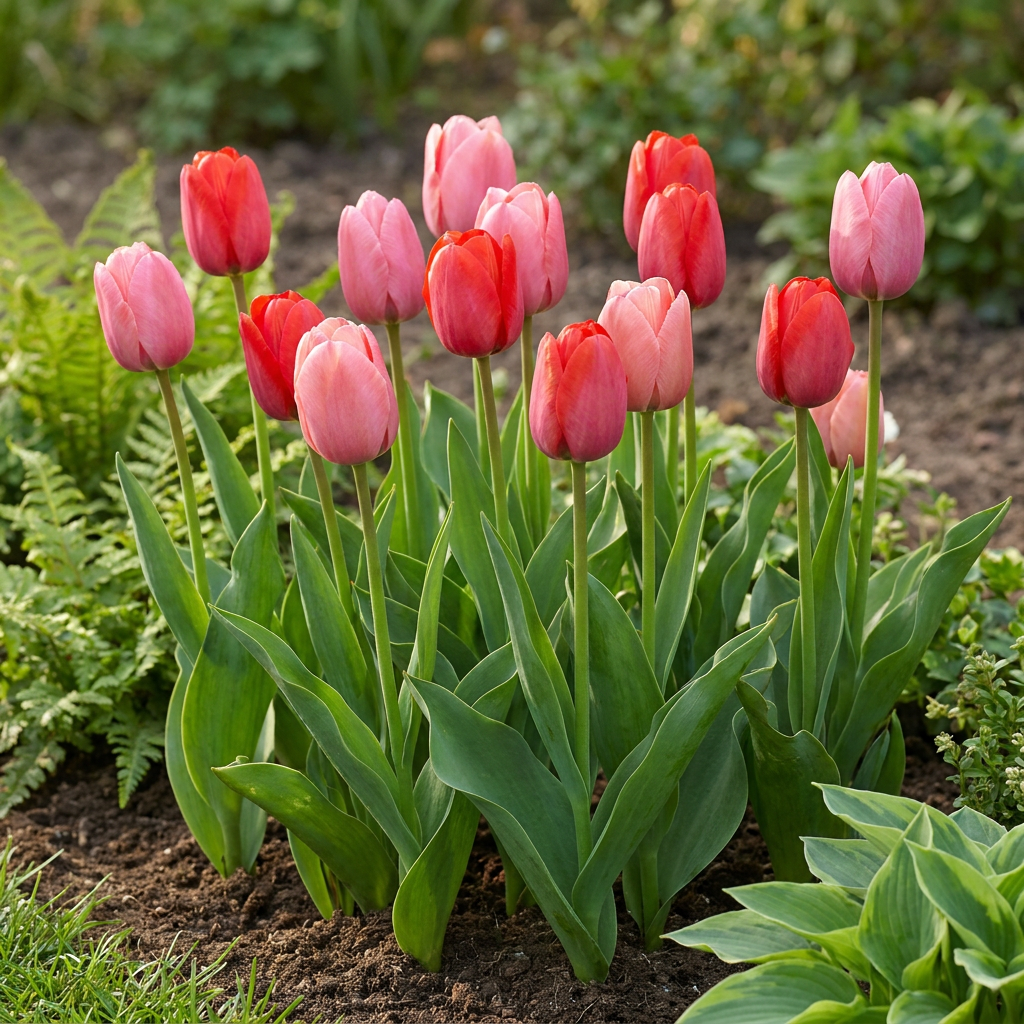 320x Tulipa Pink Bulbs - Pink and Red - Spring Flowering - Size 10/12