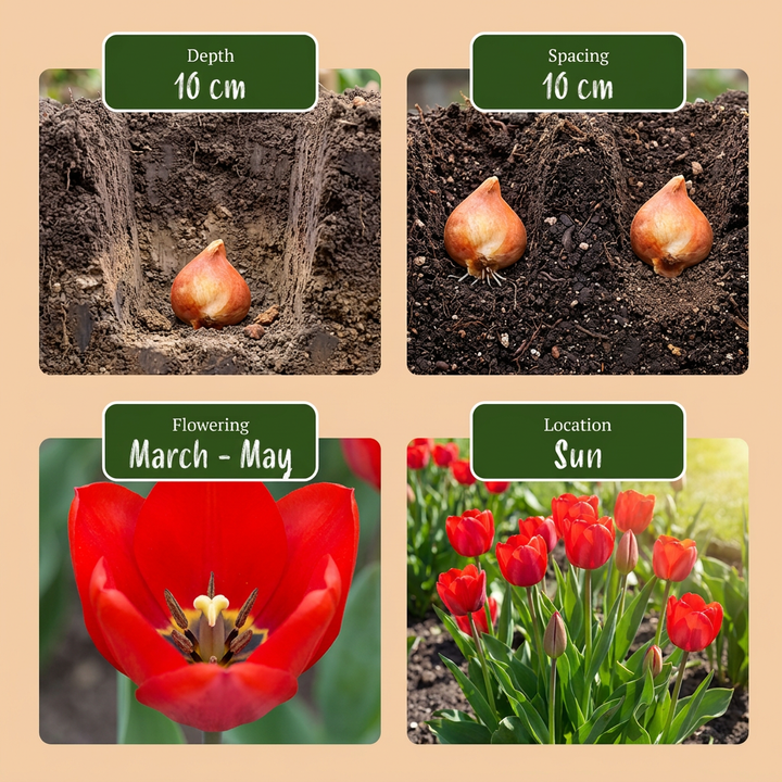 1000x Dutch Bulb Garden Collection - Mixed - Spring Flowering - Size 10/12