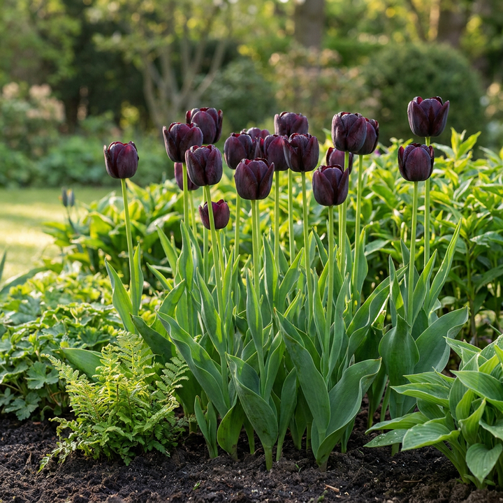 96x Tulipa Triumph Tulip Bulbs - Deep Purple - Spring Flowering - Size 11/12