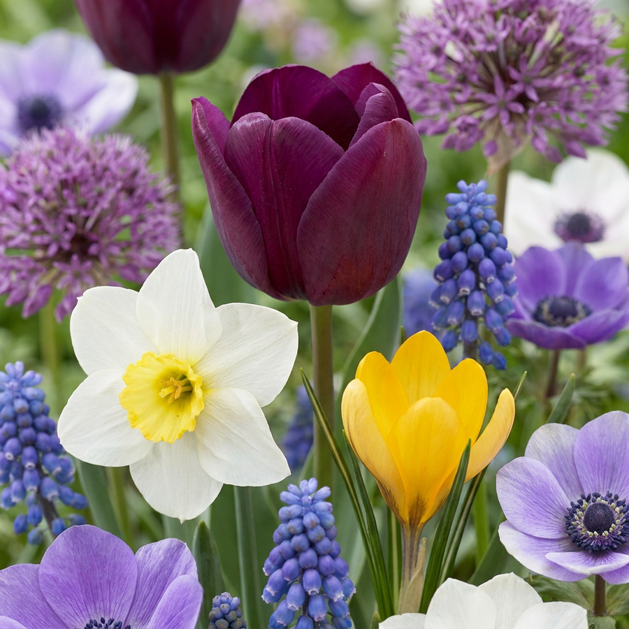 Mixed Bulb Garden Collection: a mixed border of spring and summer flowering bulbs, 1000-bulb pack for Irish gardens