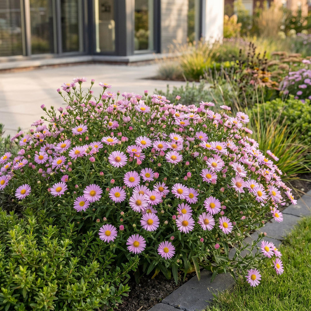 24x Aster 'Wood's Pink' - Mildew-Resistant Aster - Pink - 11cm Pot - 15-25cm
