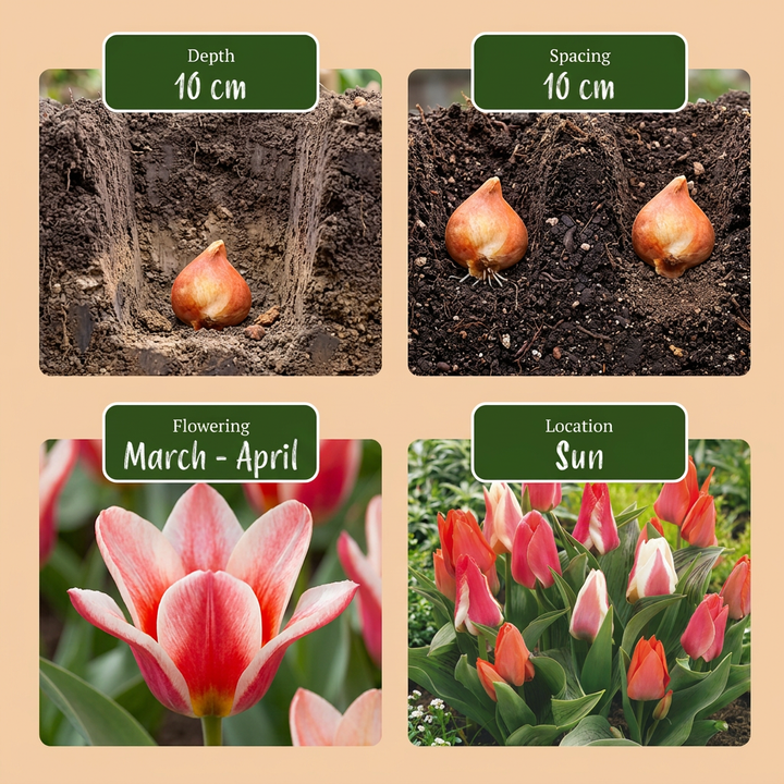 120x Tulipa Greigii Mix Bulbs - Mixed - Spring Flowering - Size 11/12