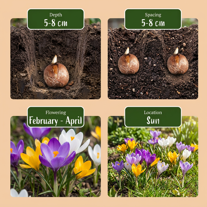 400x Species Crocus Mix Bulbs - Mixed - Naturalising - Size 5/6