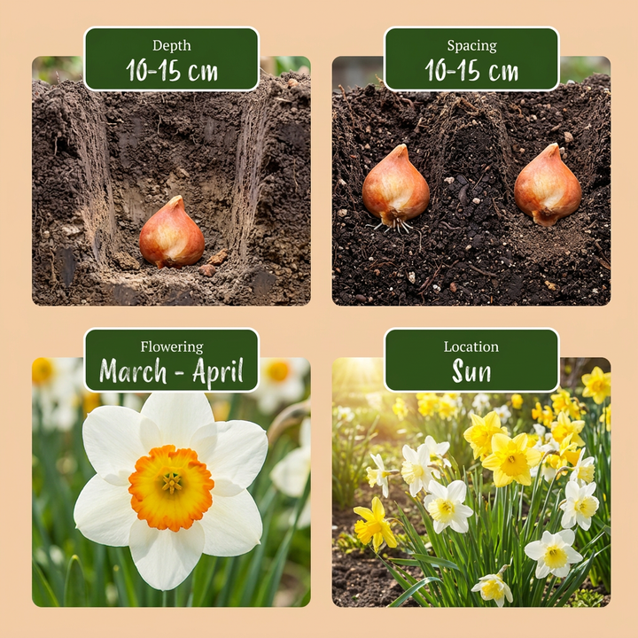 320x Narcissus Daffodil Mix Bulbs - Mixed - Spring Flowering - Size 10/12