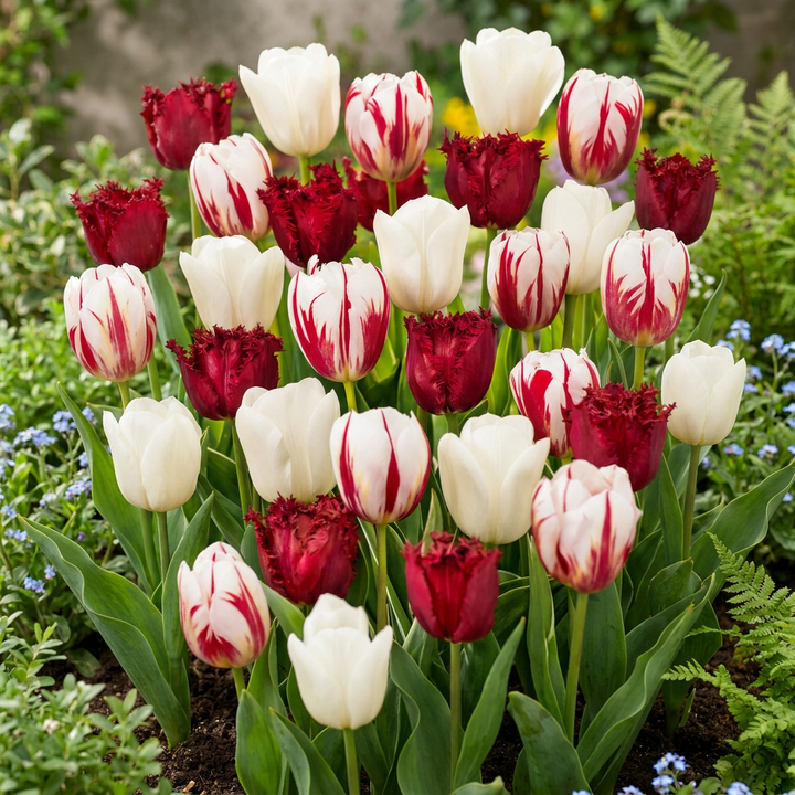 120x Tulipa Dutch Design Bulbs - Pink and White - Spring Flowering - Size 11/12