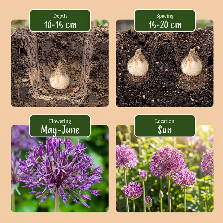 320x Allium 'Purple Rain' Bulbs - Purple - Summer Flowering - Size 10/12