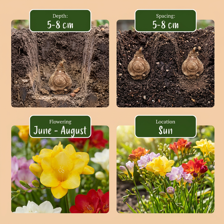 160x Double Freesia Mix Bulbs - Mixed - Cut Flower - Size 5/+