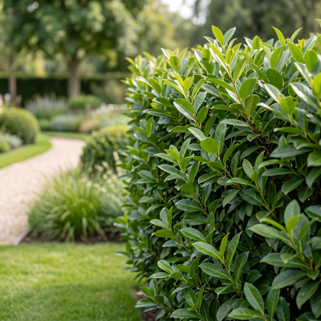 40 Prunus laurocerasus 'Caucasica' cherry laurel plants in 9cm pots, 25-35cm tall - view 5