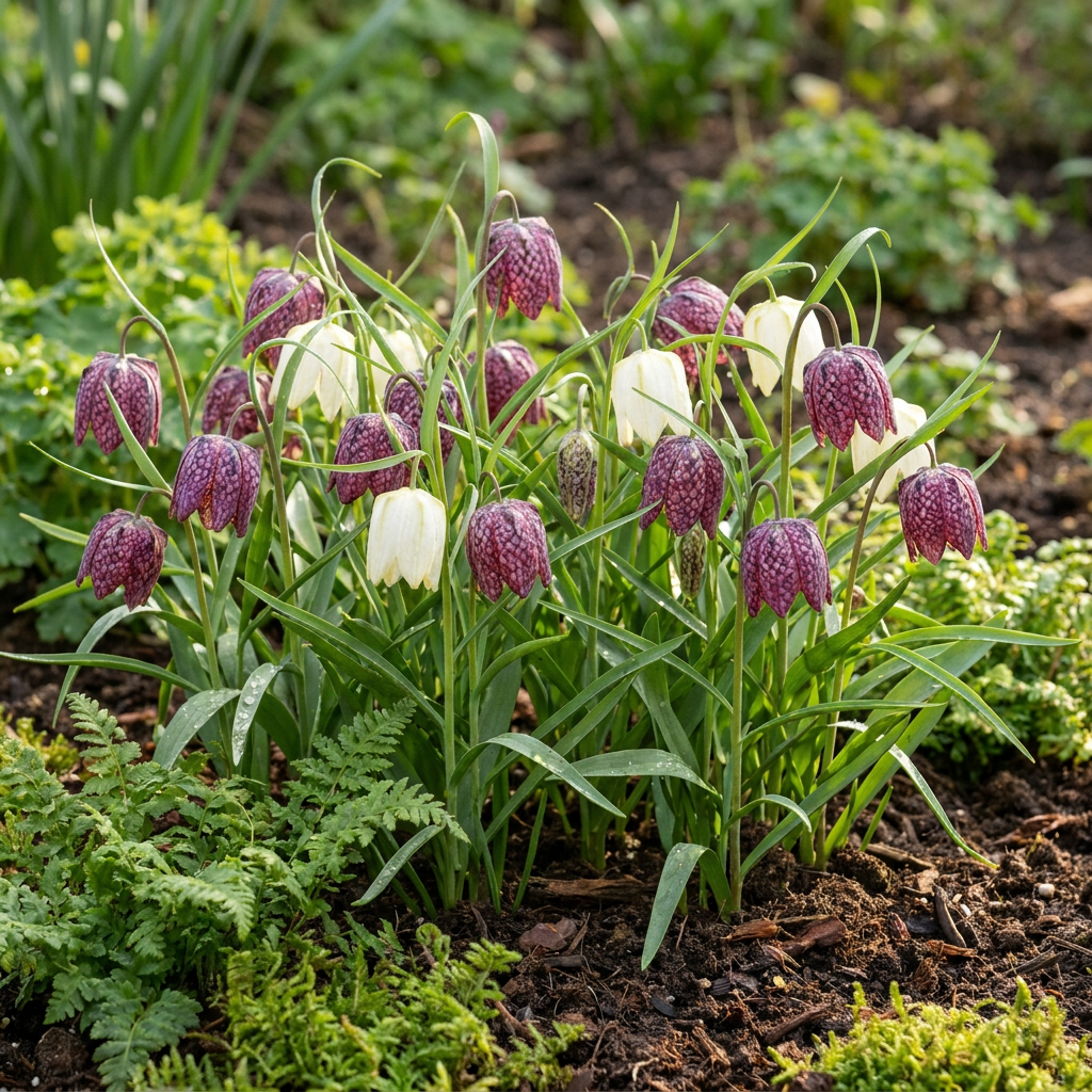 60x Fritillaria meleagris (Snake's Head Fritillary) Bulbs - Purple and White - Naturalising - Size 6/7