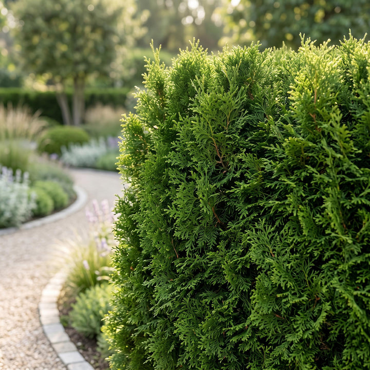 40 Thuja occidentalis 'Smaragd' hedging plants in 9cm pots, 20-30cm tall - view 5