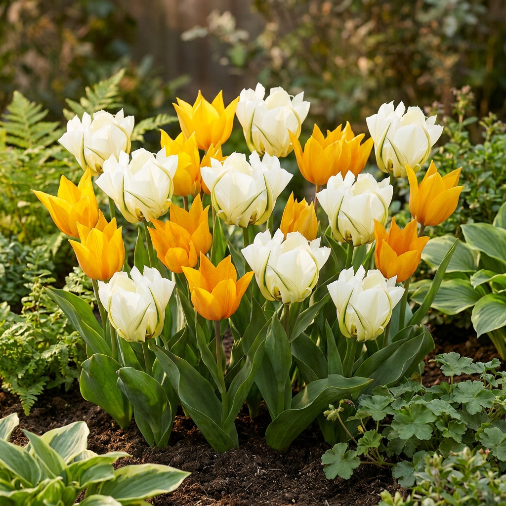 120x Tulipa Sunbath Bulbs - Yellow and White - Spring Flowering - Size 11/12