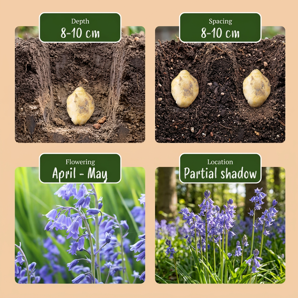 160x Hyacinthoides non-scripta (Native Bluebell) Bulbs - Blue - Naturalising - Size 7/8