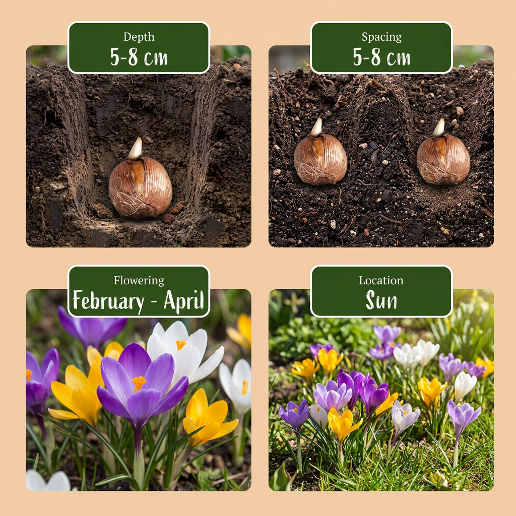 200x Species Crocus Mix Bulbs - Mixed - Naturalising - Size 5/6