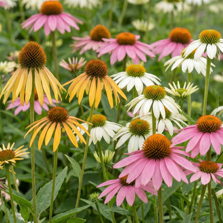 12 Echinacea 'Tricolour' coneflower plants in 11cm pots - view 4