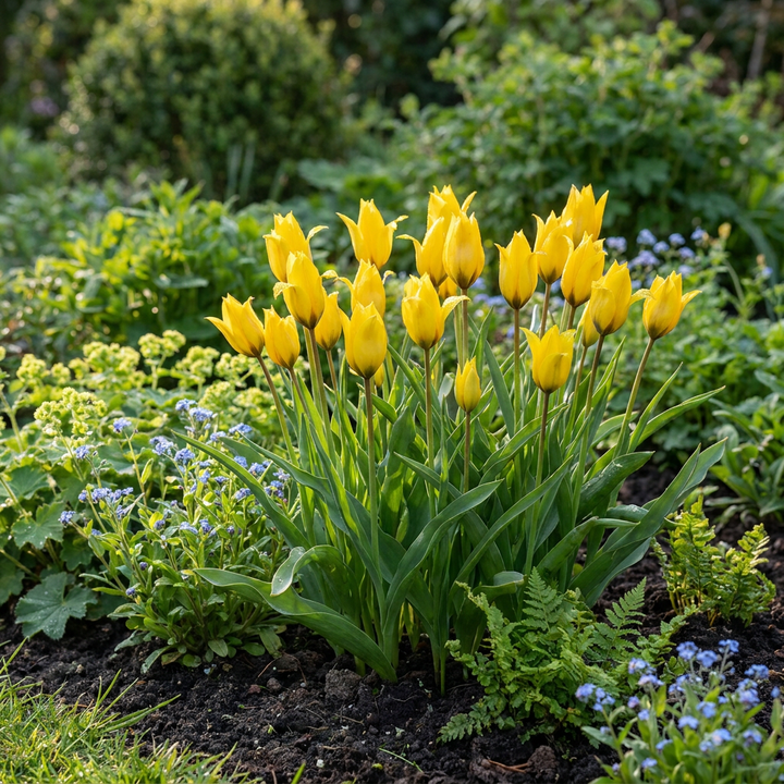 160x Tulipa sylvestris (Wild Woodland Tulip) Bulbs - Yellow - Naturalising - Size 5/6