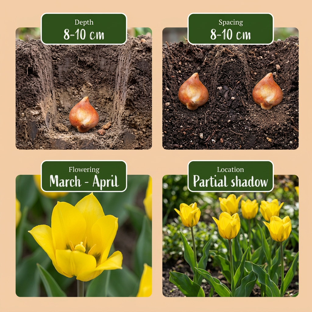 160x Tulipa sylvestris (Wild Woodland Tulip) Bulbs - Yellow - Naturalising - Size 5/6