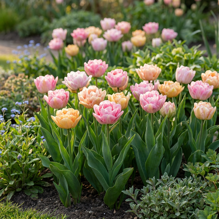 96x Tulipa Peaches & Kisses Bulbs - Mixed - Spring Flowering - Size 11/12