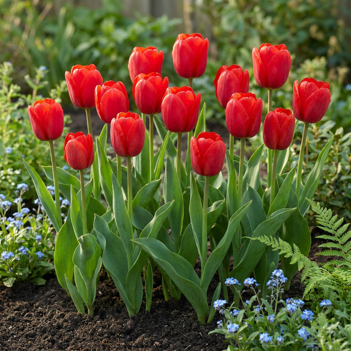 120x Tulipa Triumph Tulip Bulbs - Red - Spring Flowering - Size 11/12