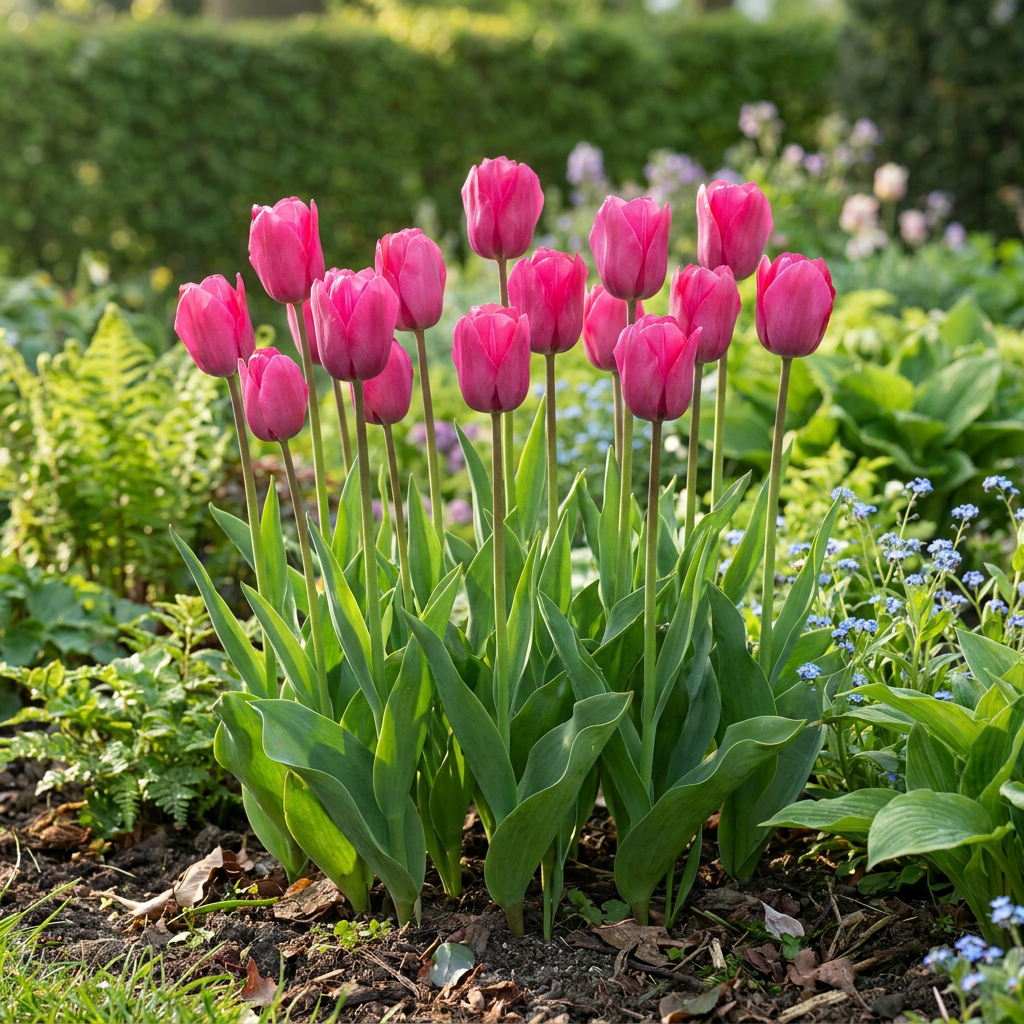 120x Tulipa Triumph Tulip Bulbs - Pink - Spring Flowering - Size 11/12