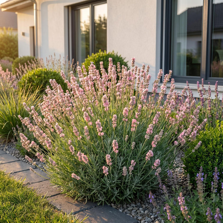 Pack of 24 Lavandula angustifolia 'Rosea' pink lavender plants in 11cm pots - view 6