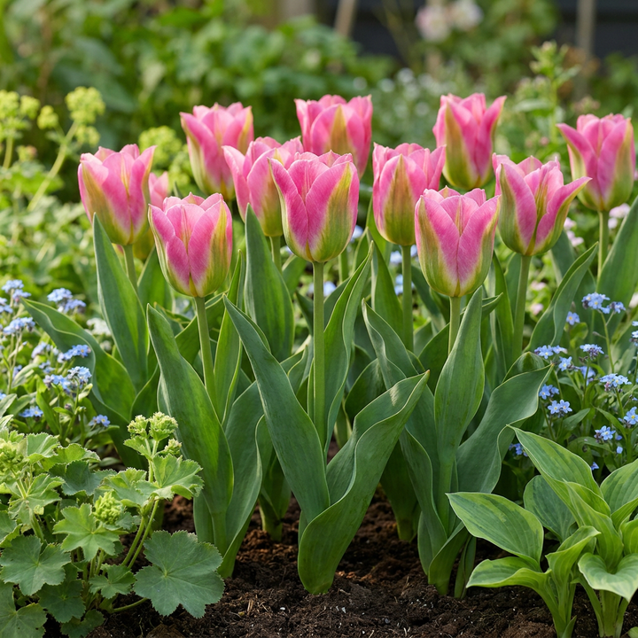 96x Tulipa Striped Crown Bulbs - Mixed - Spring Flowering - Size 11/12