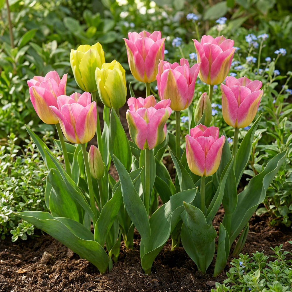 96x Tulipa Strawberry Lemonade Bulbs - Mixed - Spring Flowering - Size 11/12