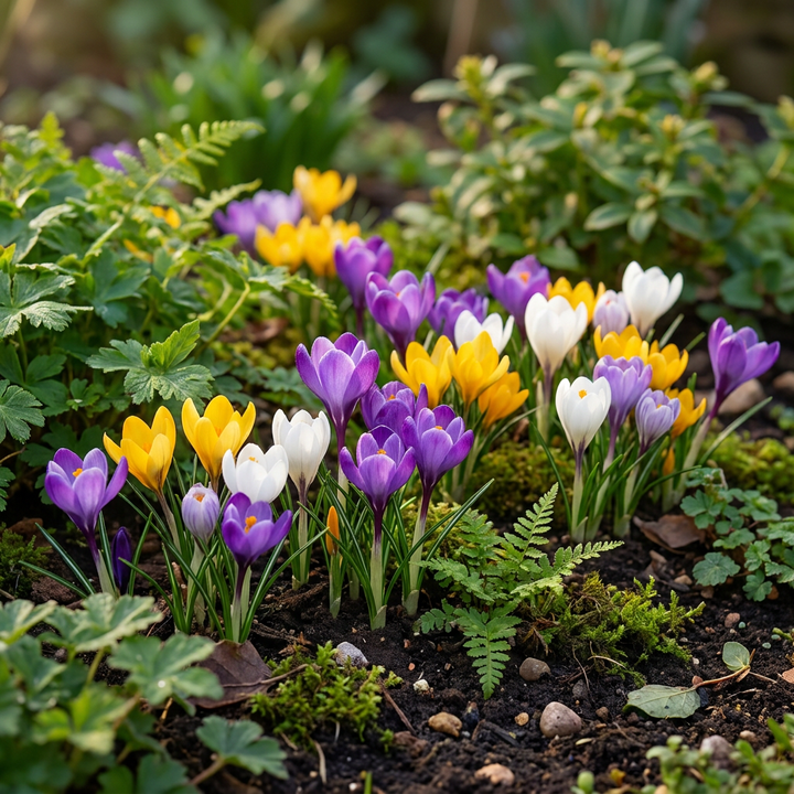 560x Crocus Mix Bulbs - Mixed - Naturalising - Size 7/8
