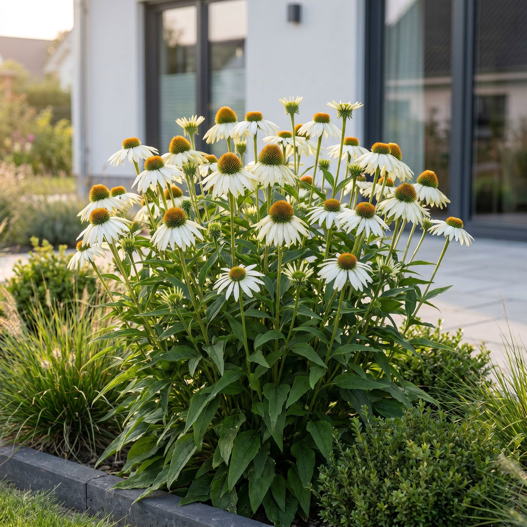 12 Echinacea purpurea 'Alba' white coneflower plants in 11cm pots - view 6