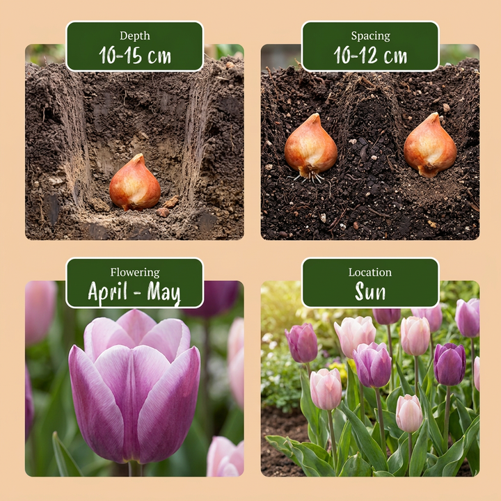 96x Tulipa Macron Mix Bulbs - Mixed - Spring Flowering - Size 11/12