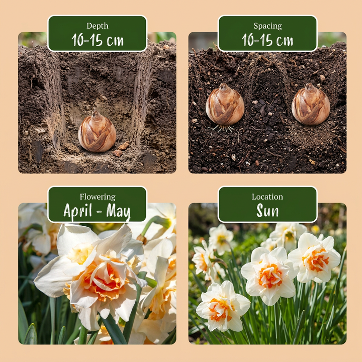 Narcissus Replete double daffodil bulbs, pack of 80, image 4