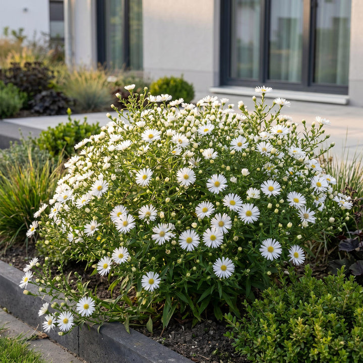 24x Aster dumosus 'Schneekissen' Cushion Aster - White - 11cm Pot - 15-25cm