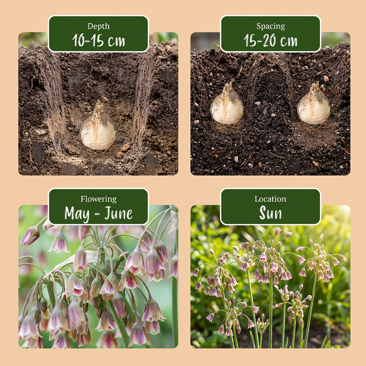 320x Allium siculum (Sicilian Honey Garlic) Bulbs - Cream and Pink - Summer Flowering - Size 10/12